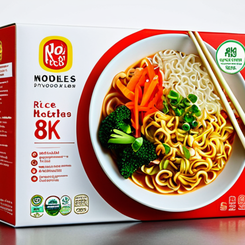 식물성 인스턴트 라면 - **

A vibrant display of plant-based instant noodles, showcasing ingredients like rice flour, whole ...