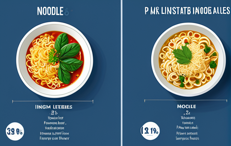 식물성 인스턴트 라면 - **

A person in modest kitchen attire is preparing homemade plant-based instant noodles. The scene f...