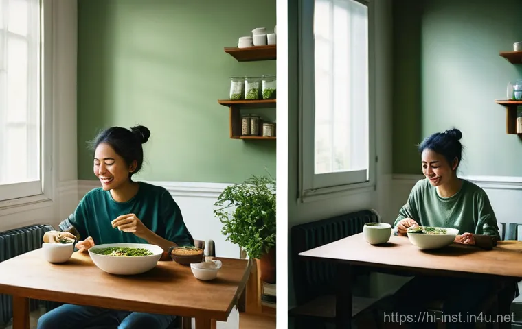 인스턴트 식품과 건강 - ### Image Prompt 1: The Contrast of Lifestyles