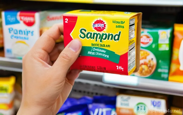 인스턴트 식품 구매 팁 - **Prompt:** A dynamic and brightly lit modern kitchen or office pantry scene. A diverse group of ind...