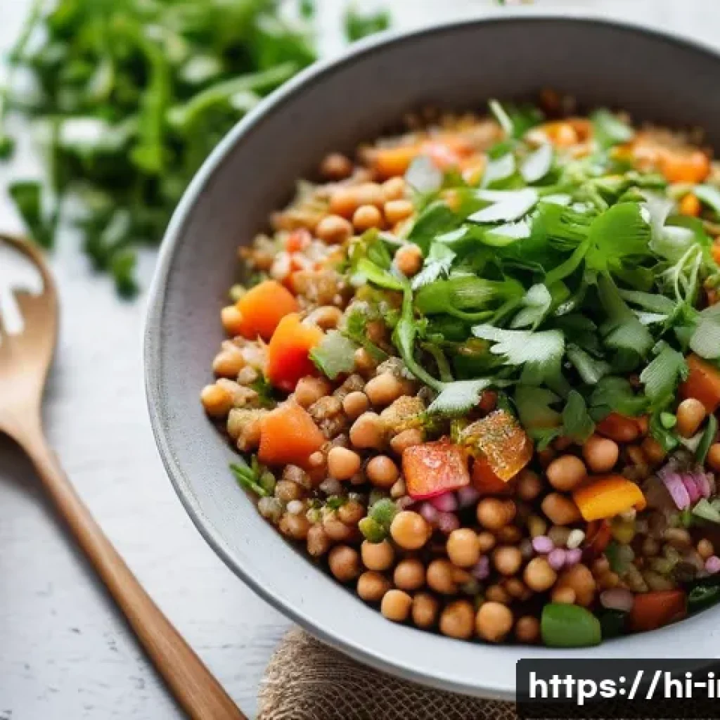 인스턴트 간편식의 건강한 대안 - **Prompt:** A vibrant and inviting close-up shot of a steaming bowl of colorful Masala Daliya (savor...