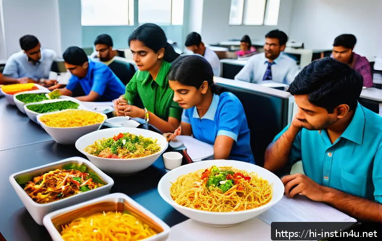 소비자들이 선호하는 인스턴트 간편식 - A busy Indian office environment with diverse people, including men and women dressed in casual and ...